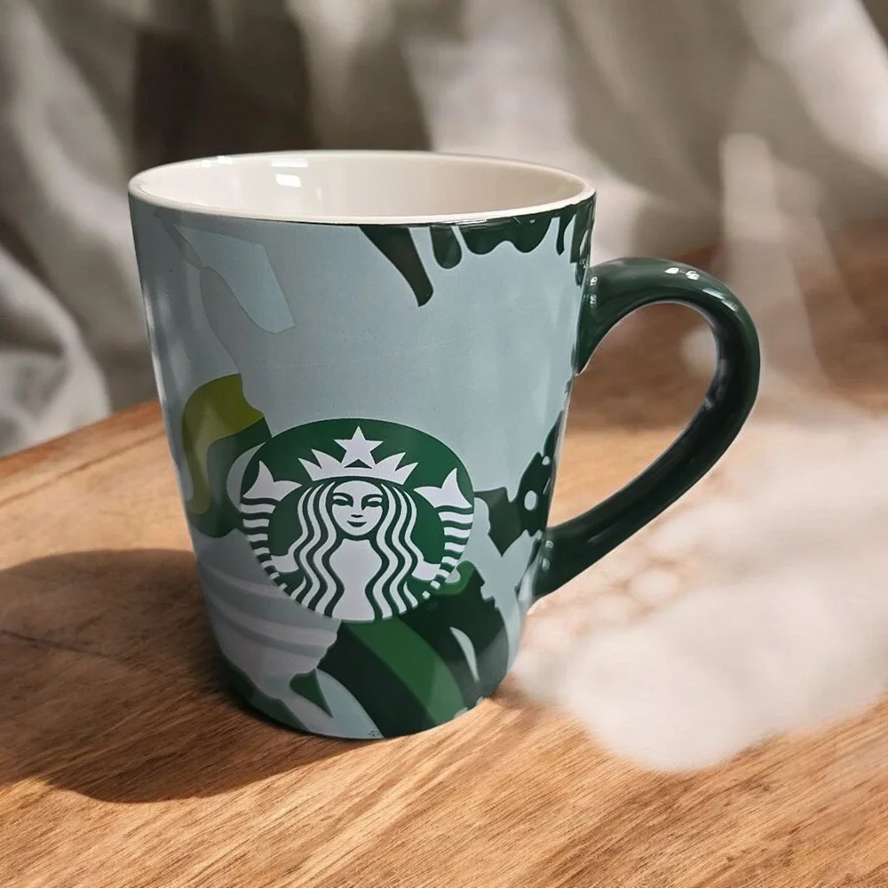 Starbucks Mint Green Paint Splash Design Coffee Cup Mug 10oz 2021 EUC